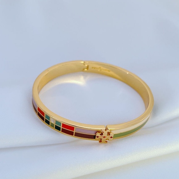 Tory Burch Elegant Gold Multicolor Bangle - Picture 5 of 5